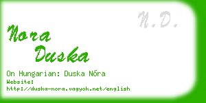 nora duska business card