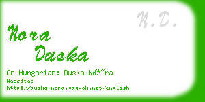 nora duska business card